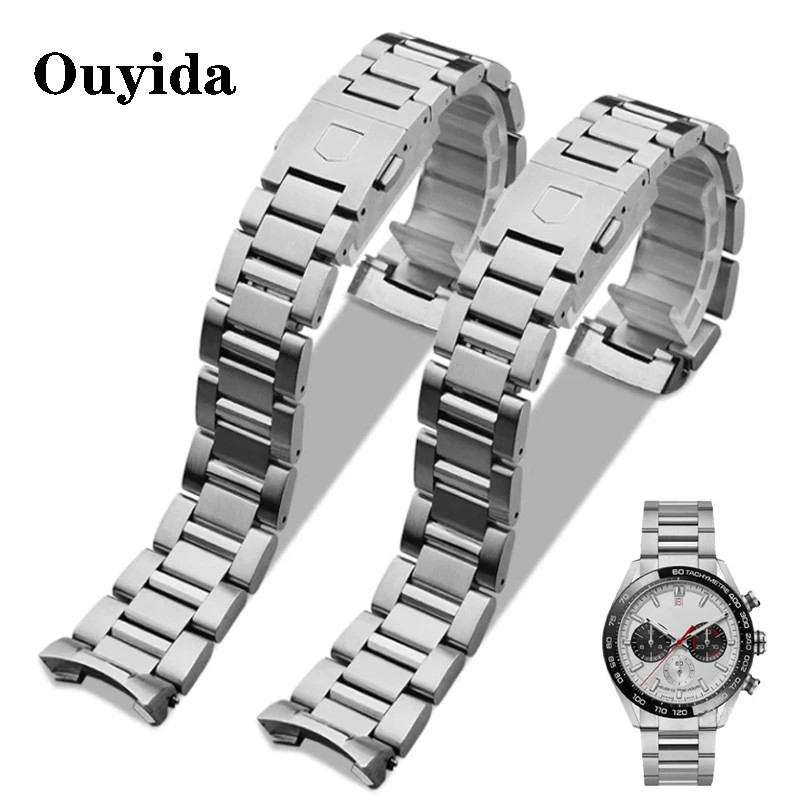 22mm Stainless Steel Watch Band Strap For Tag Heuer Carrera WAY201S Bracelet