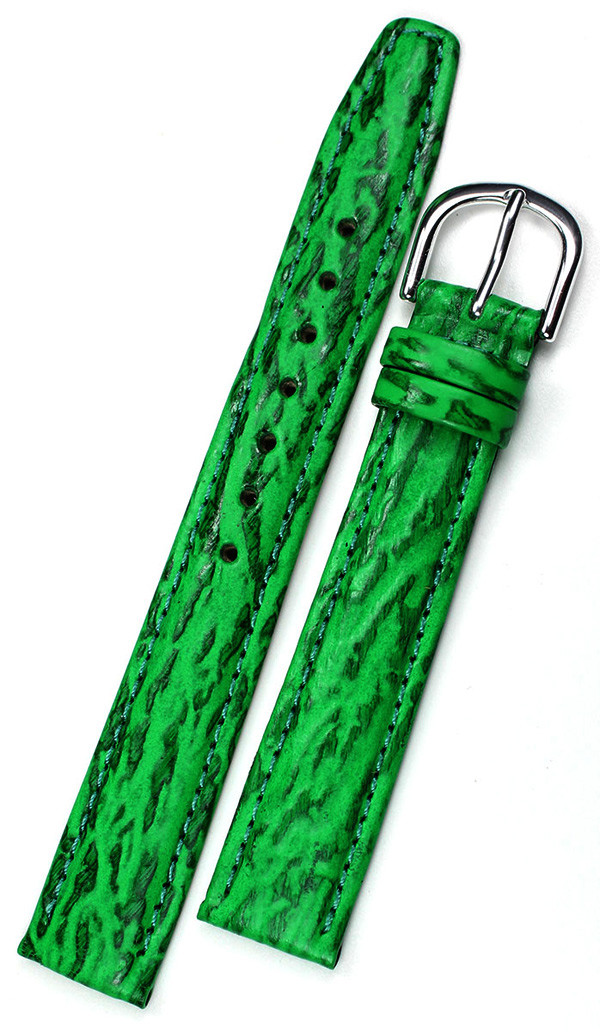 16mm Real Shark leather Band made Germany Graf Green Watch Strap