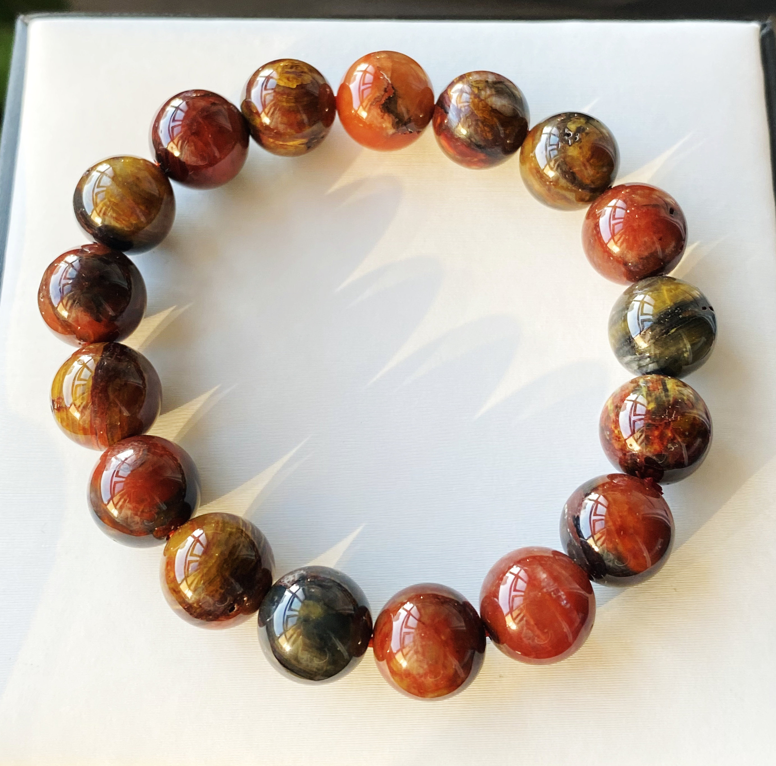 11.8mm Natural Color Pietersite Namibia Gemstone Beads Bracelet 1329