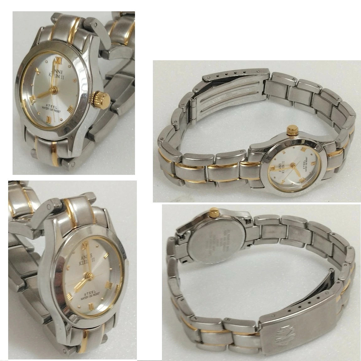 Used fully functional ANNE KLEIN II women’s silver combination 100m waterproof w