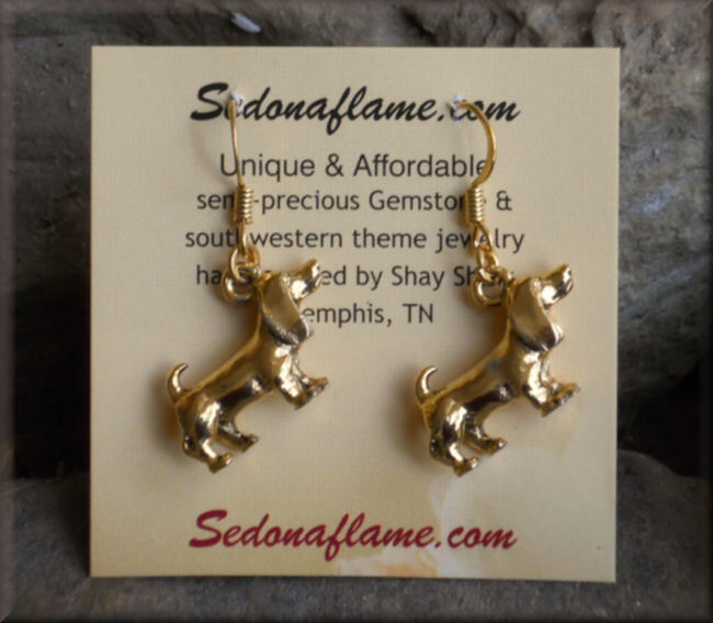 Pewter DACHSHUND Dog Charm Earrings in Silver OR Gold 0901D4