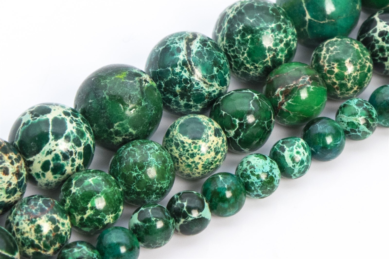 Deep Green Sea Sediment Imperial Jasper Grade AAA Round Beads 4/6/7-8/10/12MM