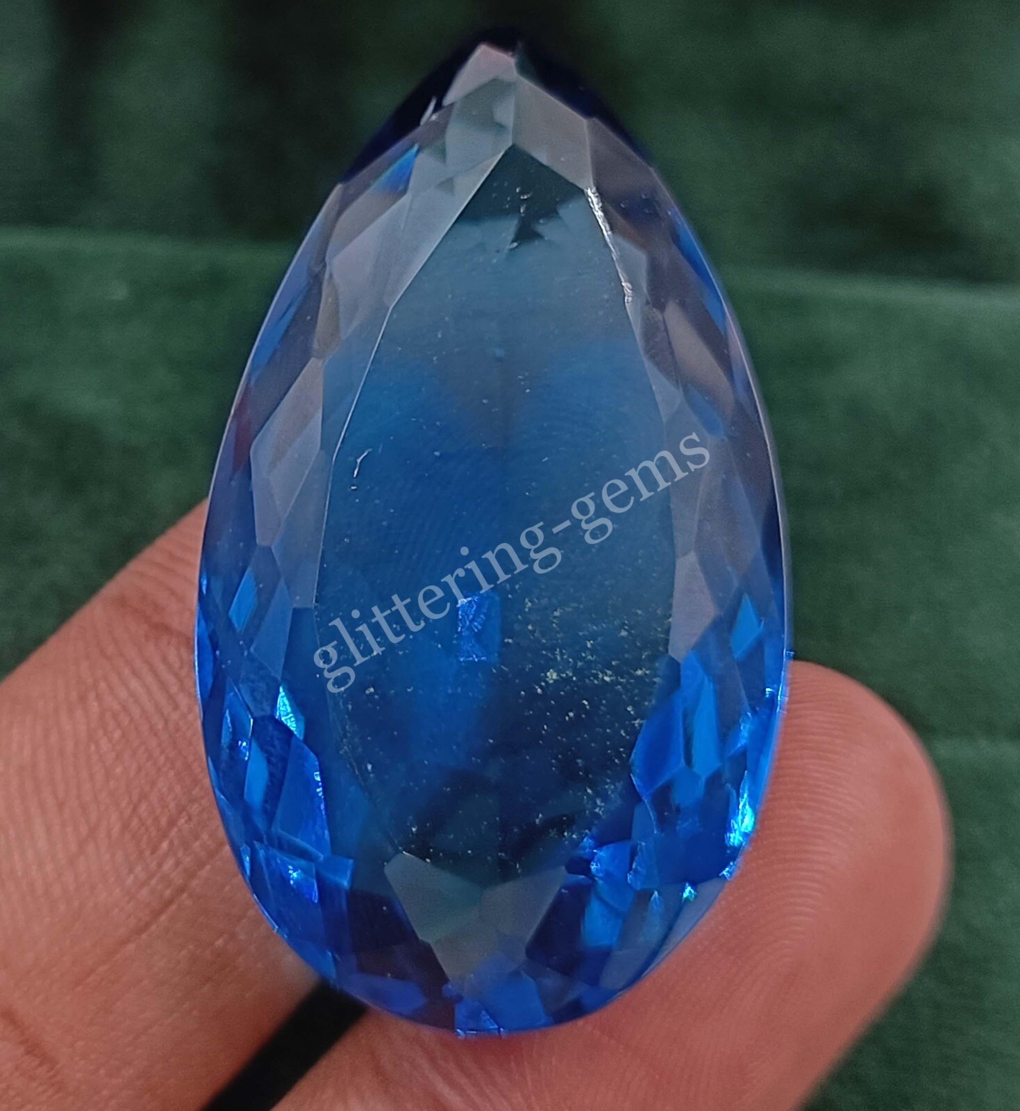Natural Blue Sapphire 77 CT CERTIFED Loose Gemstone Pear Transparent Gems 5AAJ