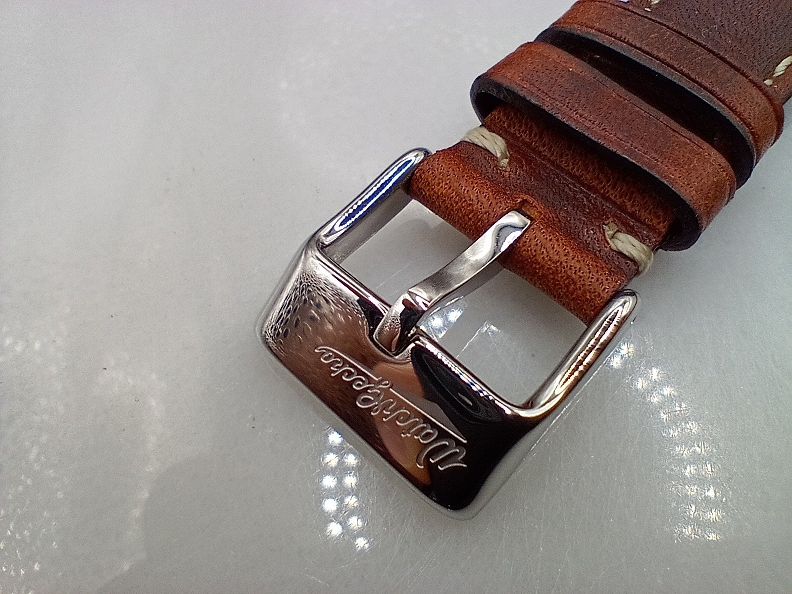 New Watchgecko Highley 20mm Italian Leather Handmade Brown Watch Strap 6B382