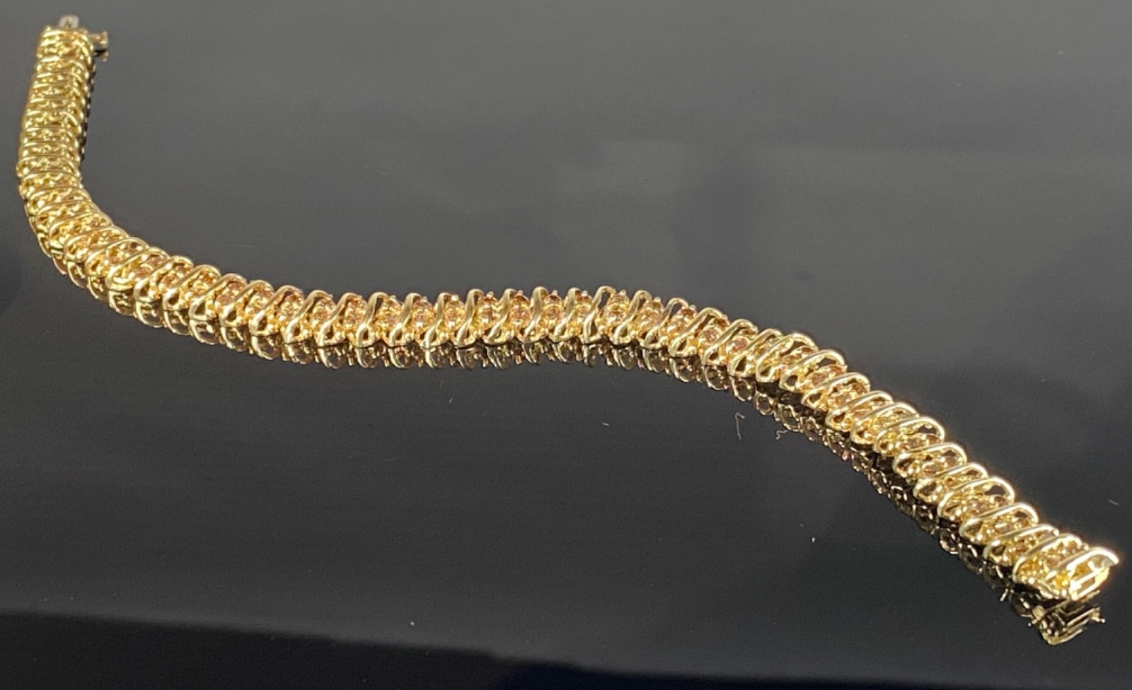 10K Gold & Brown Diamond Tennis Bracelet: 7-1/2″ / 11.47 grams / 3TCW