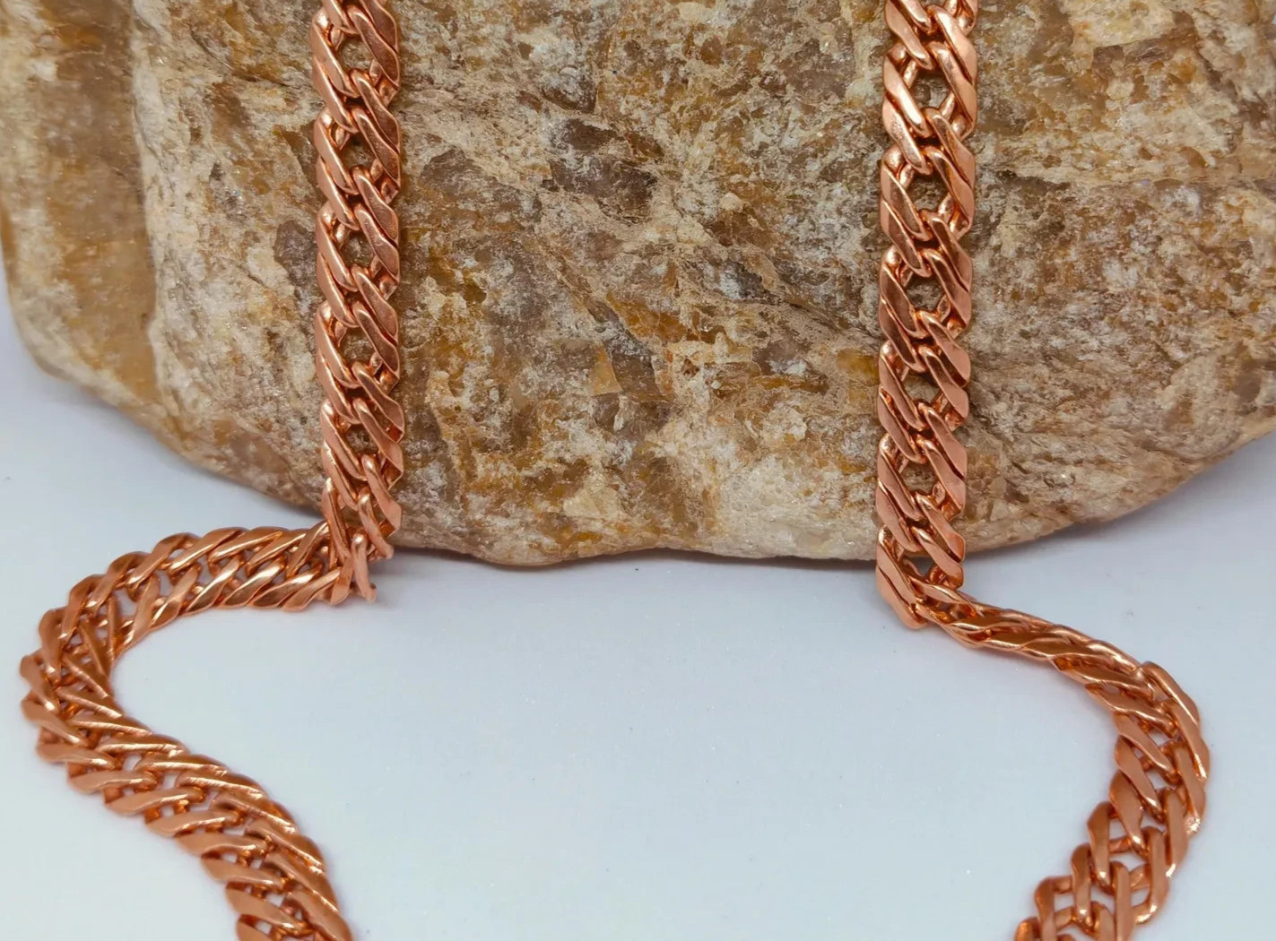 18 inch Pure Copper Franco Chain Necklace, Healing Copper Jewelry, Spiritual