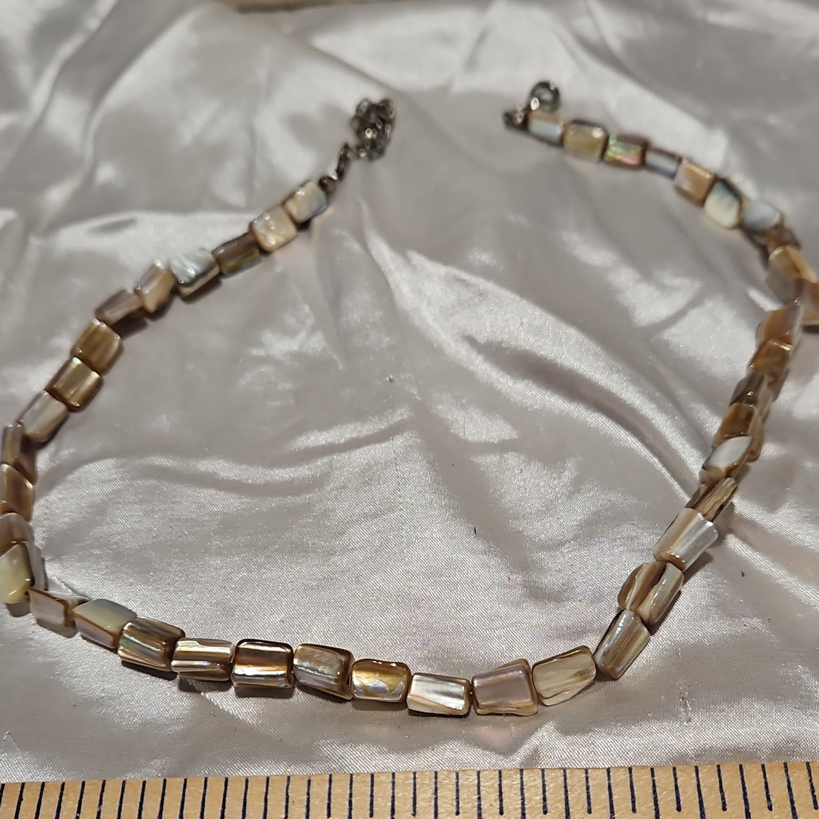 Premier Design Reversible Gold Silver Pendant Mother Of Pearl Beaded Necklace