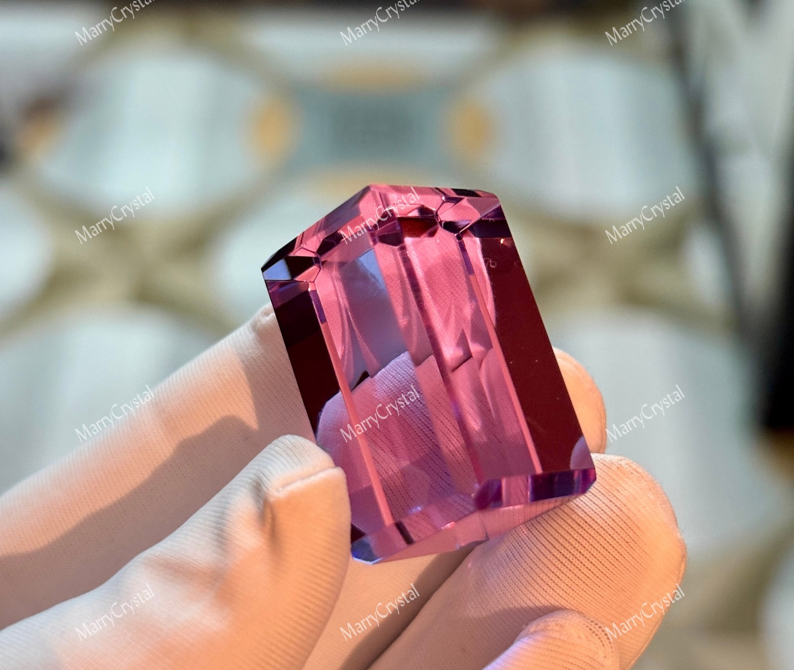 80 Ct 3-Color Change Glass Cube, Purple Blue Grape Juice Loose Gemstone