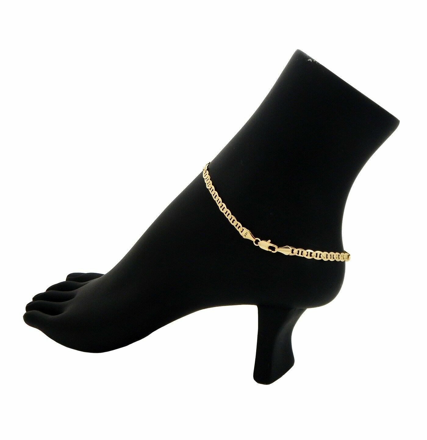 Classy Minimalist 5mm Mariner Link Chain Quality Anklet Bracelet 14k Gold Plated