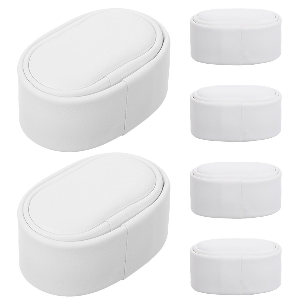 6Pcs Small White Watch Display Pillows Soft PU Cushions for Jewelry Cases