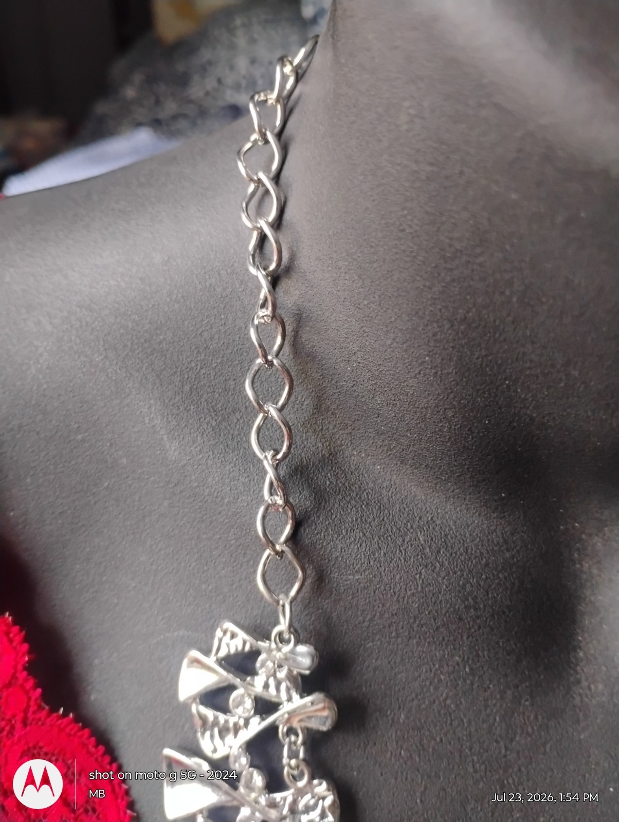 Paparazzi Silver Tone Statement Necklace & Drop Dangle Earrings Set