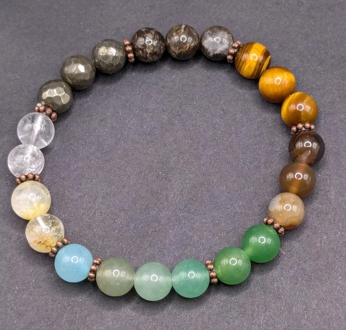 Women’s Stylish Everyday 8mm Beaded Stretch Bracelet (16cm) Small Wrist: U-Pick