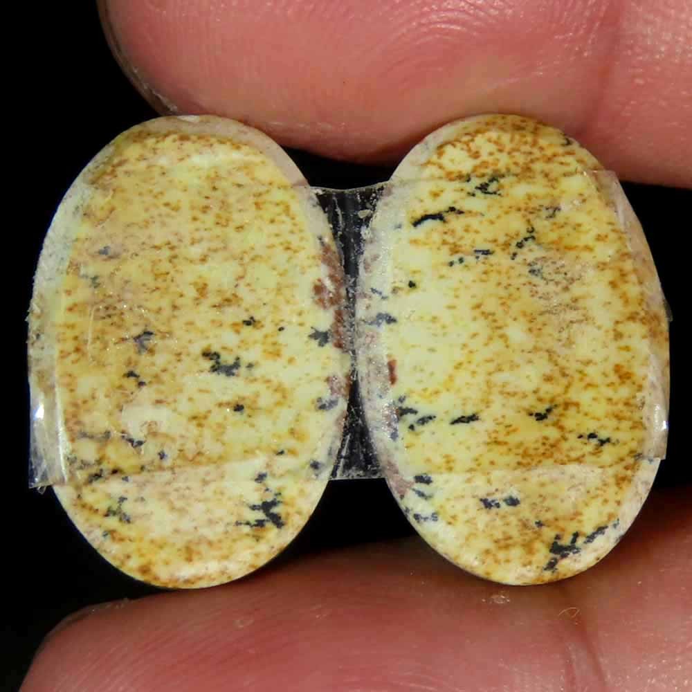 22.40Cts.100% Natural Designer Picture Jasper Oval 13x20x4mm cab Pair Gemstone
