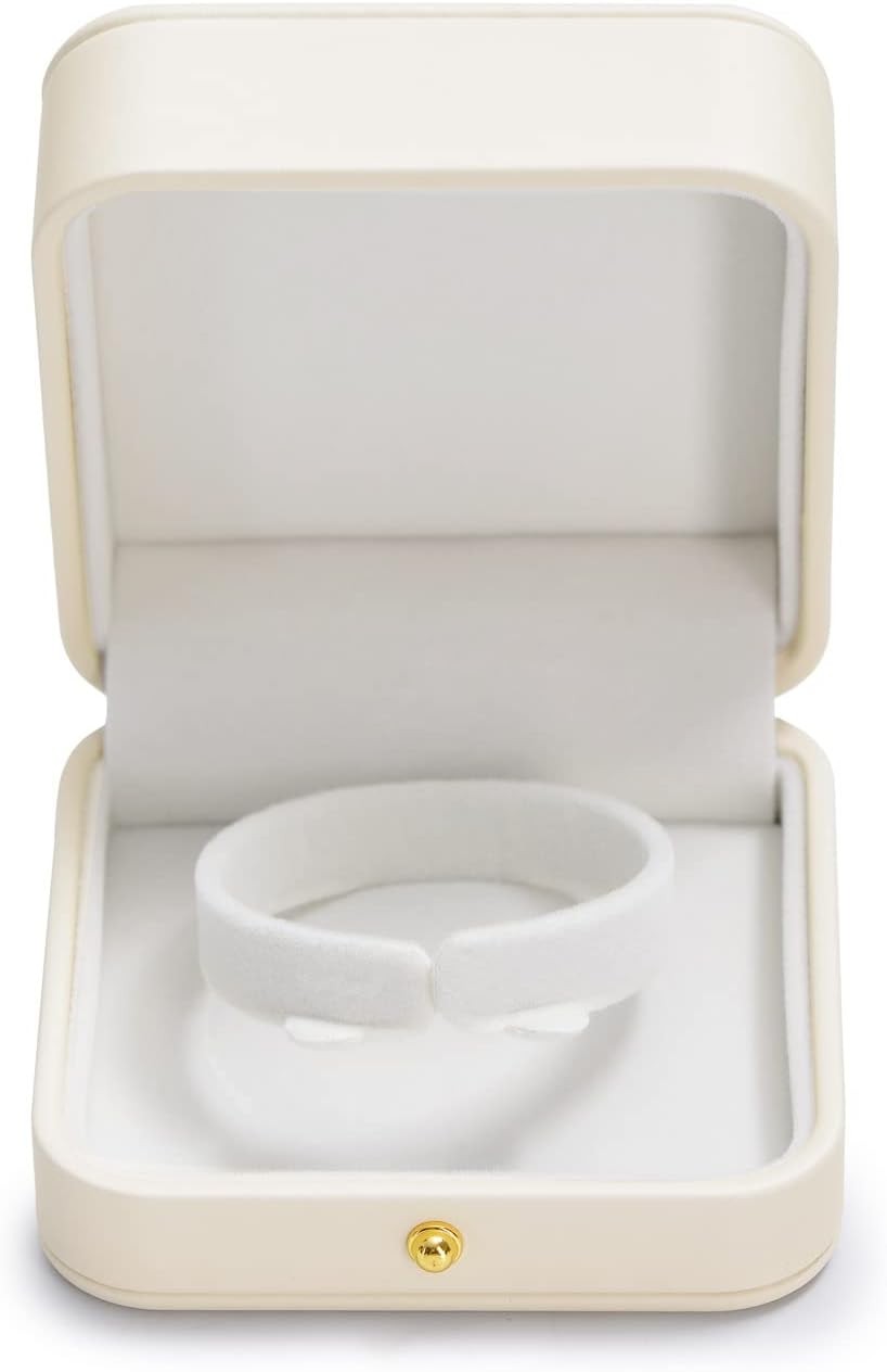 Leather Necklace Gift Box with Removable Pad, Velvet Interior Travel Storage