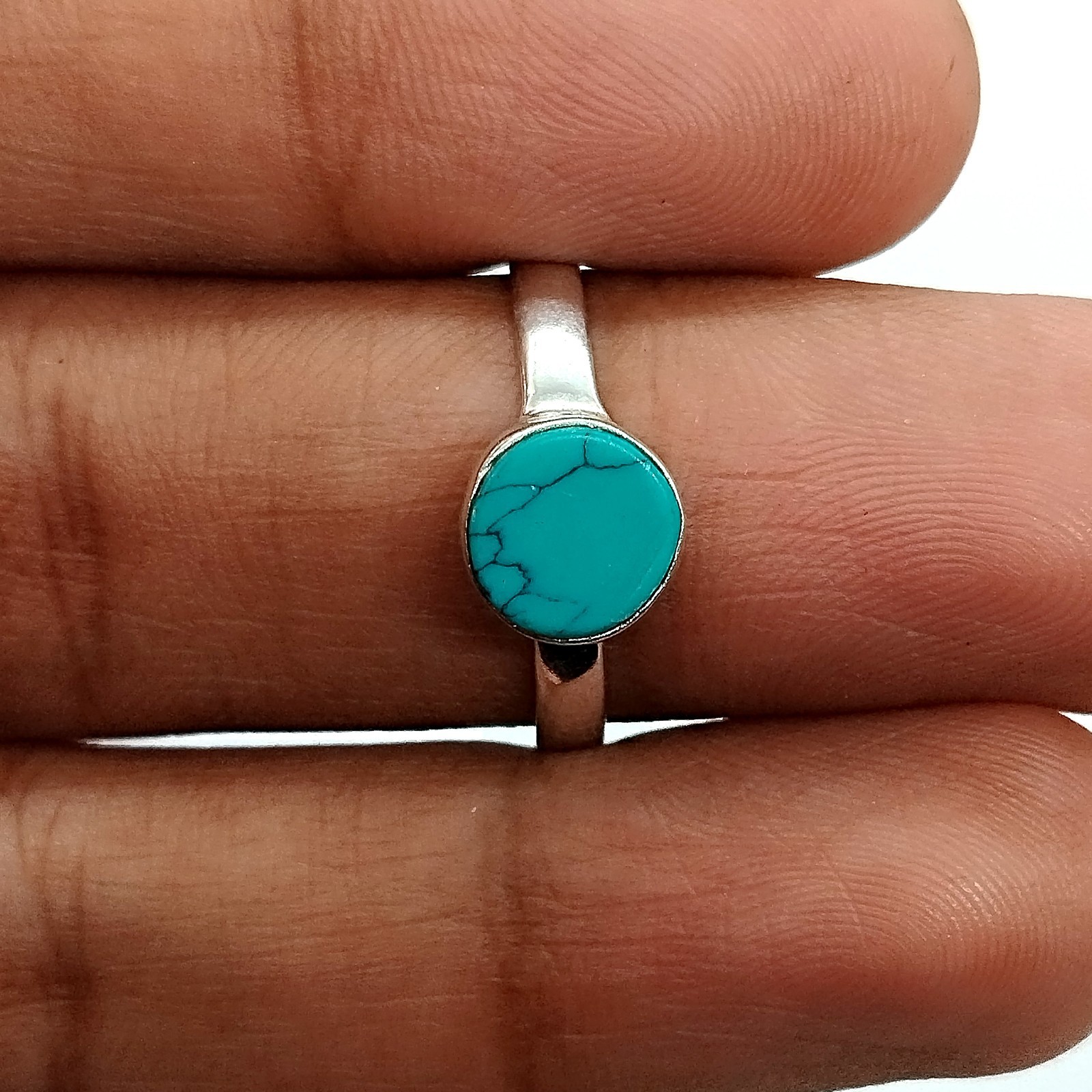 Turquoise Gemstone 925 Sterling Silver Ring Handmade Jewelry Gift For Her
