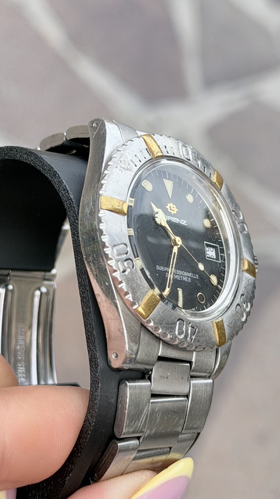 Lorenz 12286 Sub Professional Diver 200M Quartz ETA Steel 40mm