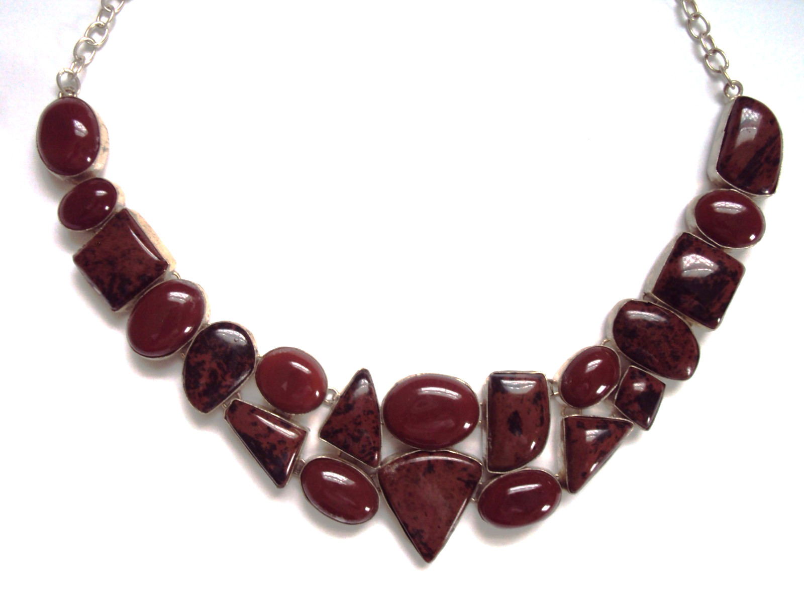 RARE MAHOGANY OBSIDIAN NECKLACE Lg Handmade One of Kind Gemstone!