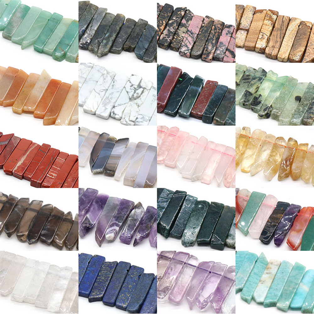 Quartz Pendant Point Beads Rough Crystal Mixed Stick Agate Slice for Jewelry DIY