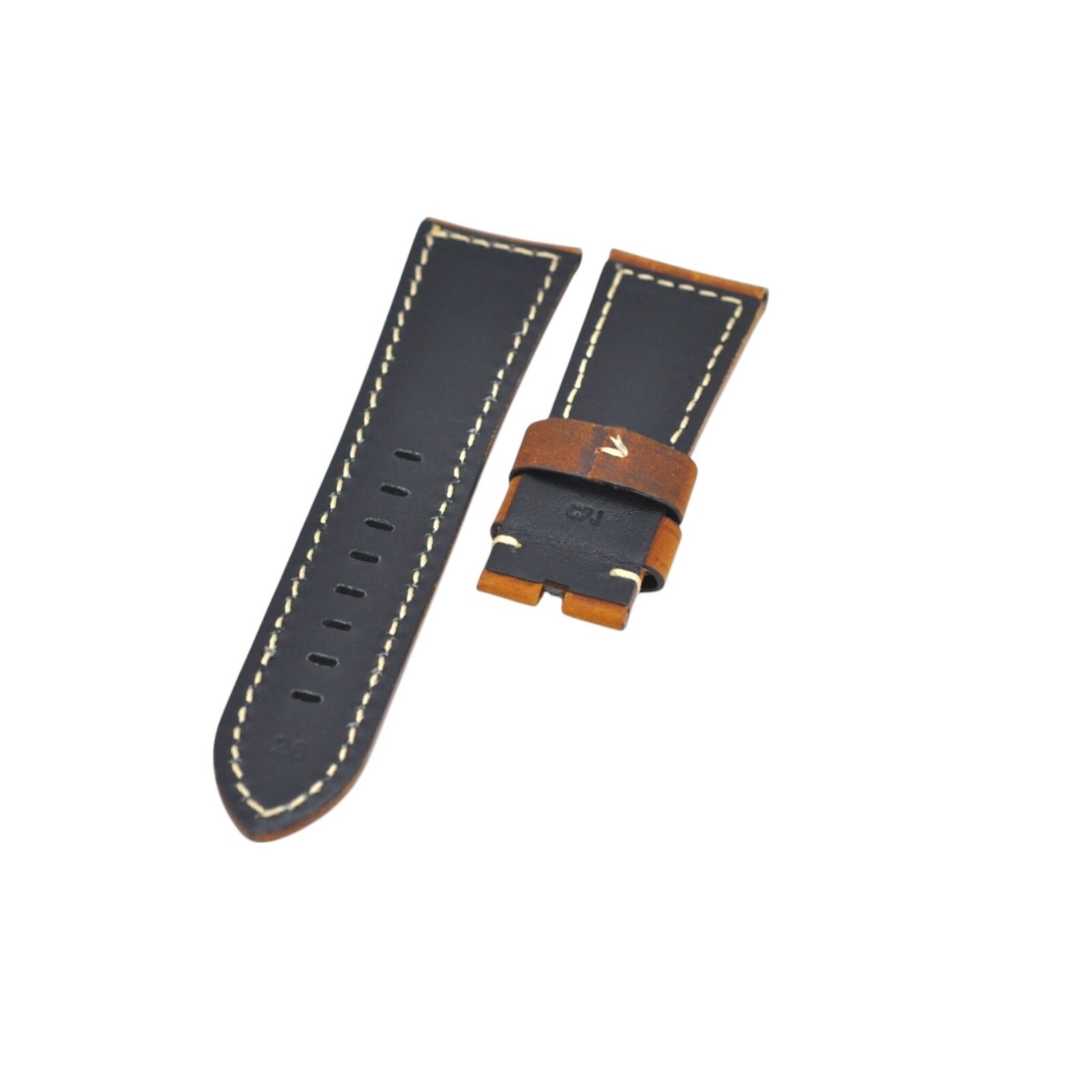 26x22mm Brown Suede Leather Watch Strap For Panerai Luminor Marina Submersible