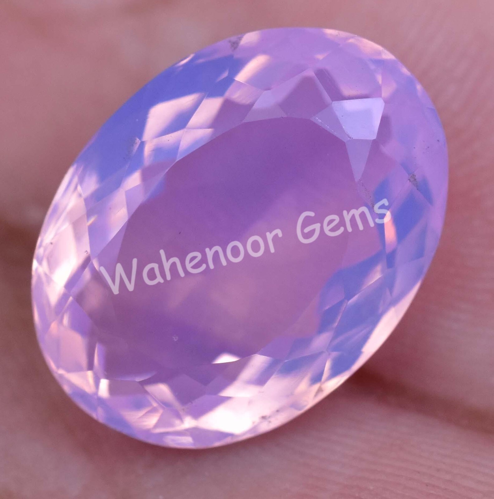 Natural Pink Opal 13.35 Ct Oval Certified Unheated Welo Australian Gemstone