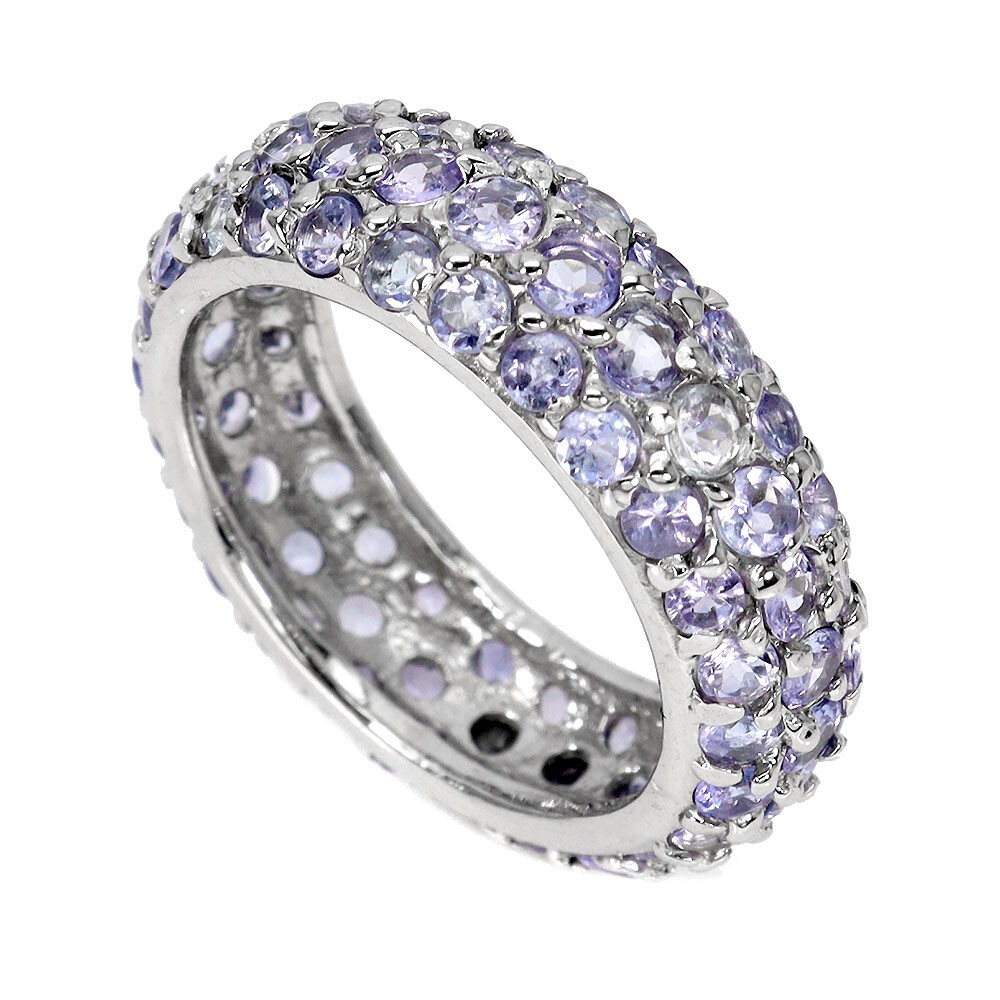 925 Sterling Silver Ring Round Tanzanite Gemstone Jewelry 7.5