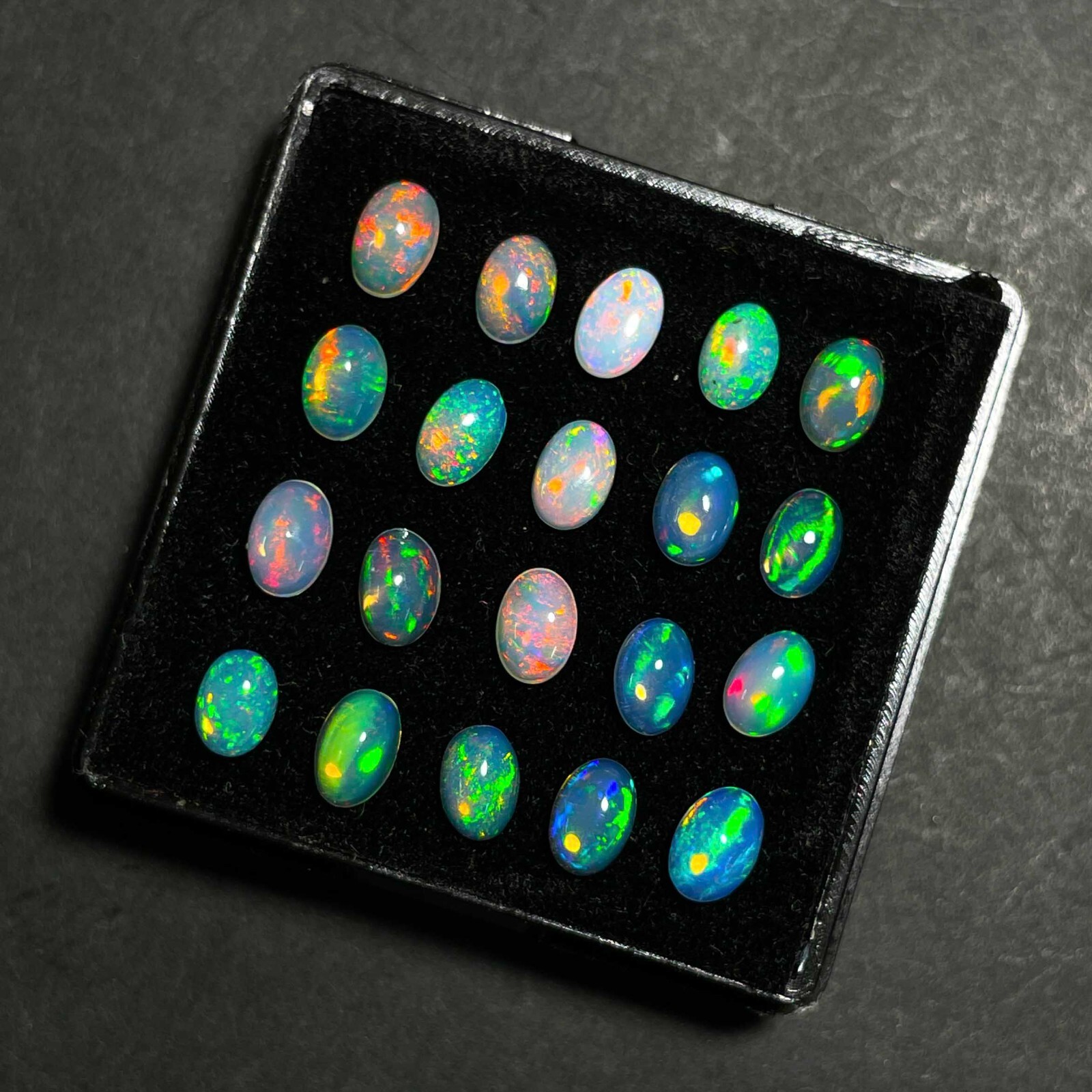 Natural Ethiopian Opal Oval Cabochon Loose Gemstone Lot 18 Pcs 4*6 MM 5 CT
