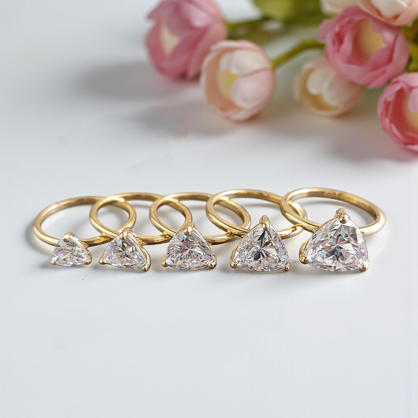 Trillion Cut Engagement ring 6mm 7mm 8mm 9mm 10mm Stone Ring Silver Ring FD439