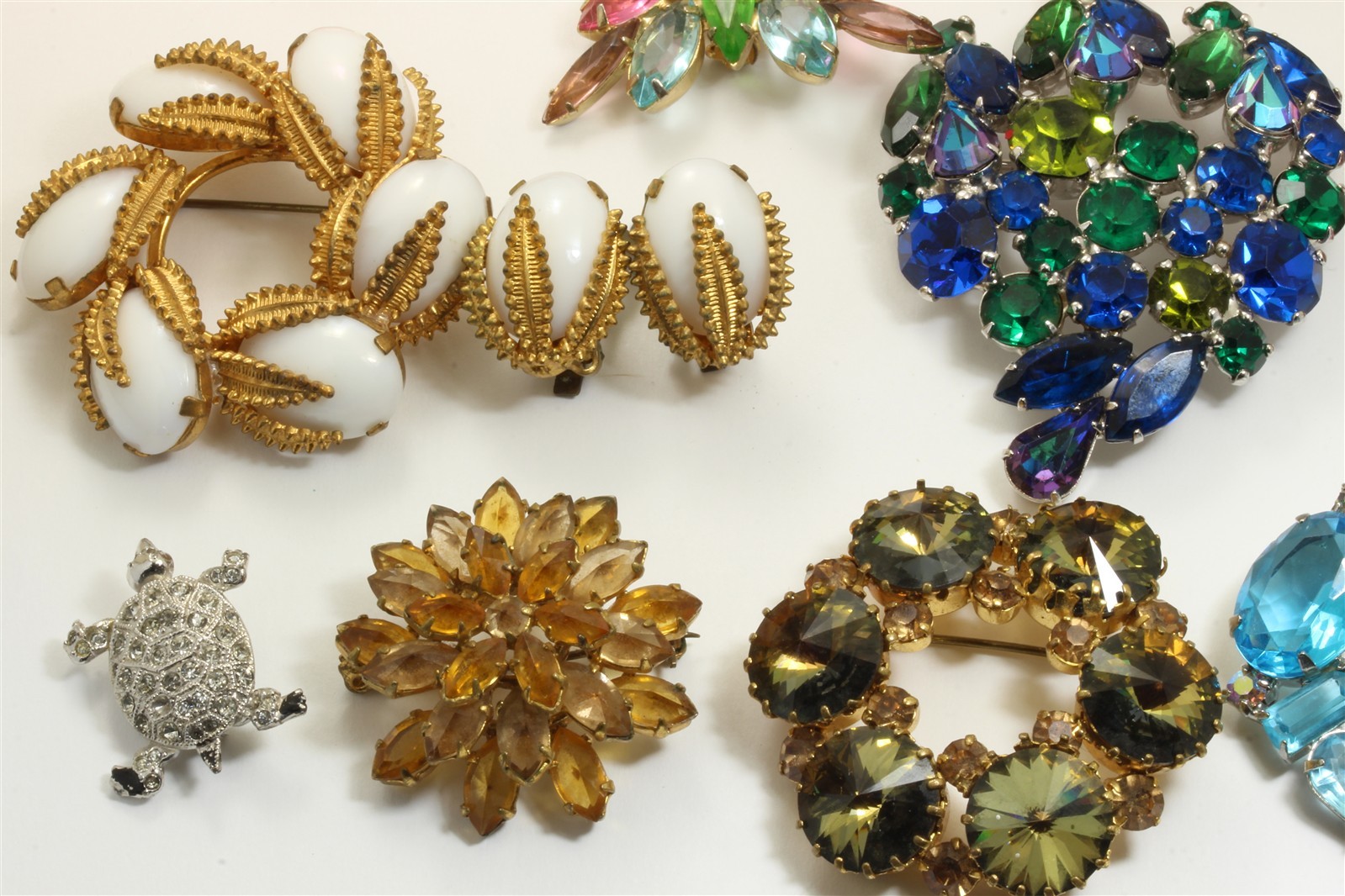 Vintage 13 Pc Lot of High End Glass Rhinestone Costume Jewelry Juliana Boucher