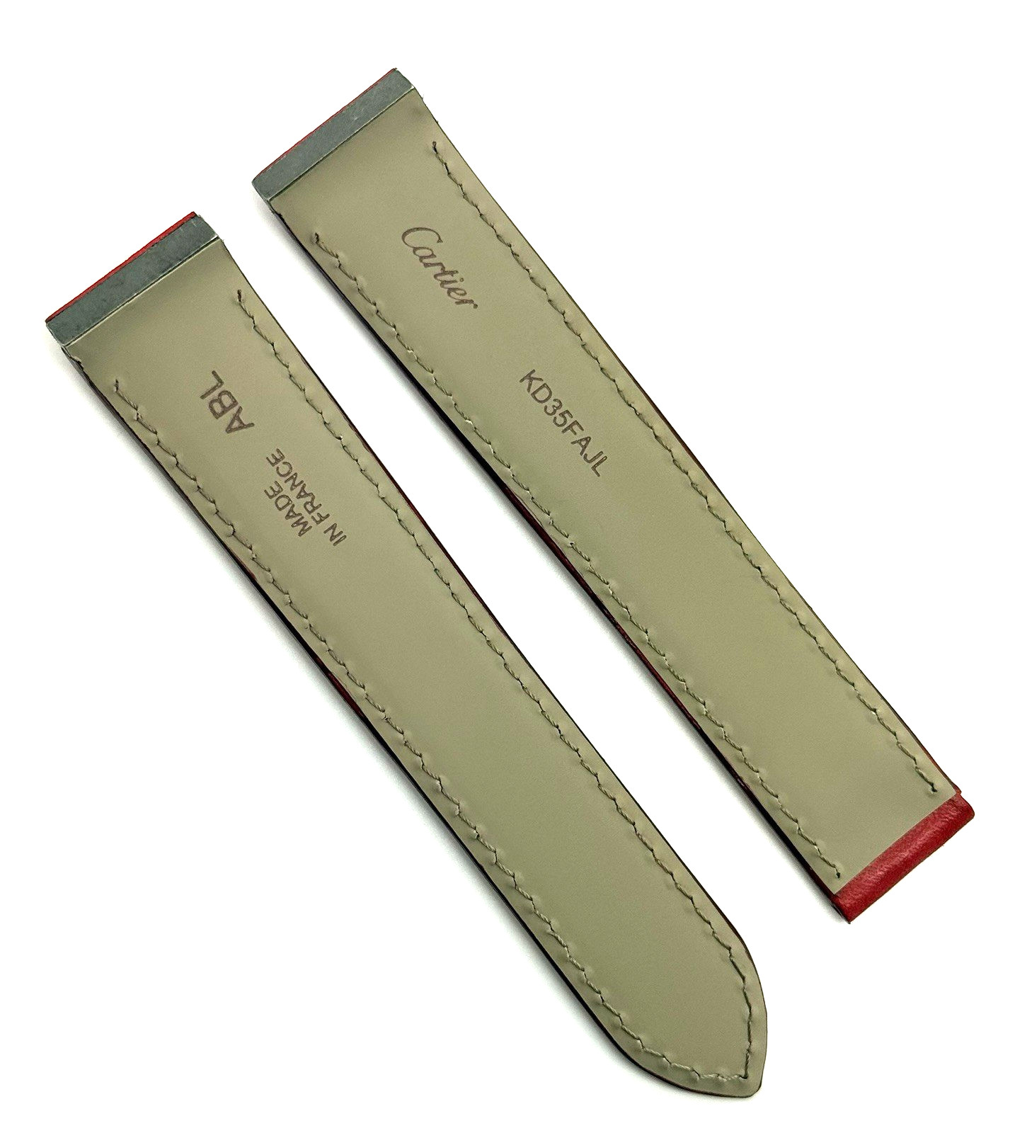 Cartier 18mm x 16mm Red Calfskin Leather Watch Strap KD35FAJL New Authentic OEM