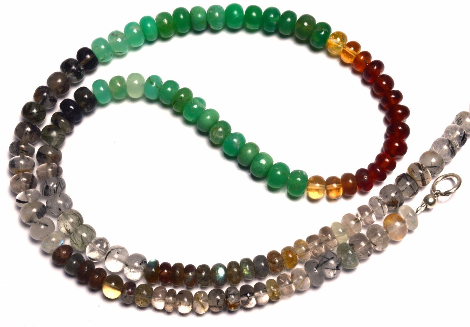 Mix Natural Gemstones 5MM Approx. Rondelle Beads Necklace 17″
