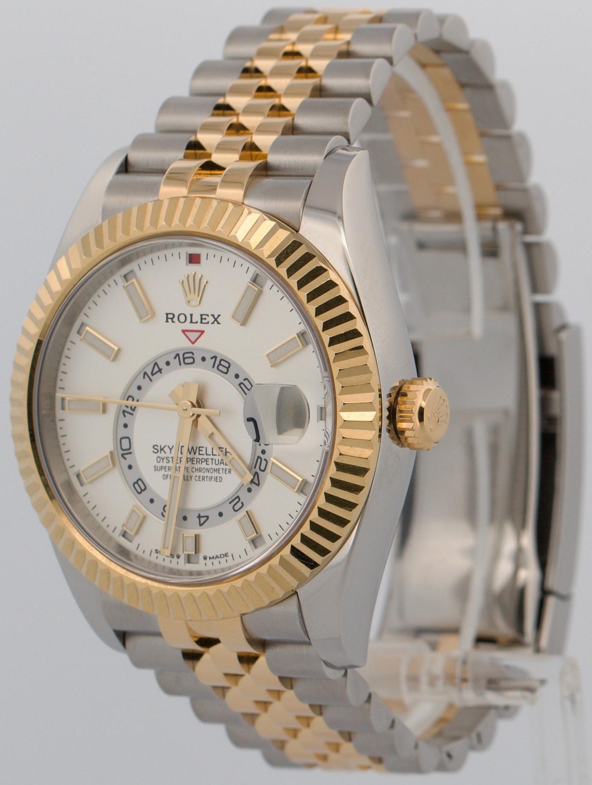 2024 PAPERS Rolex Sky-Dweller WHITE Two-Tone 18K Gold Steel JUBILEE 336933 BOX