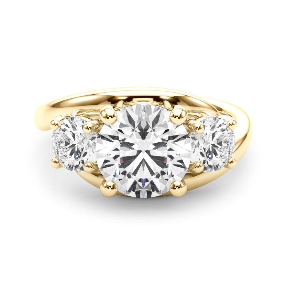 Lab Grown Diamond VS F 2.00-4.00 Ct 3-Stone Round Engagement Ring 14K Solid Gold
