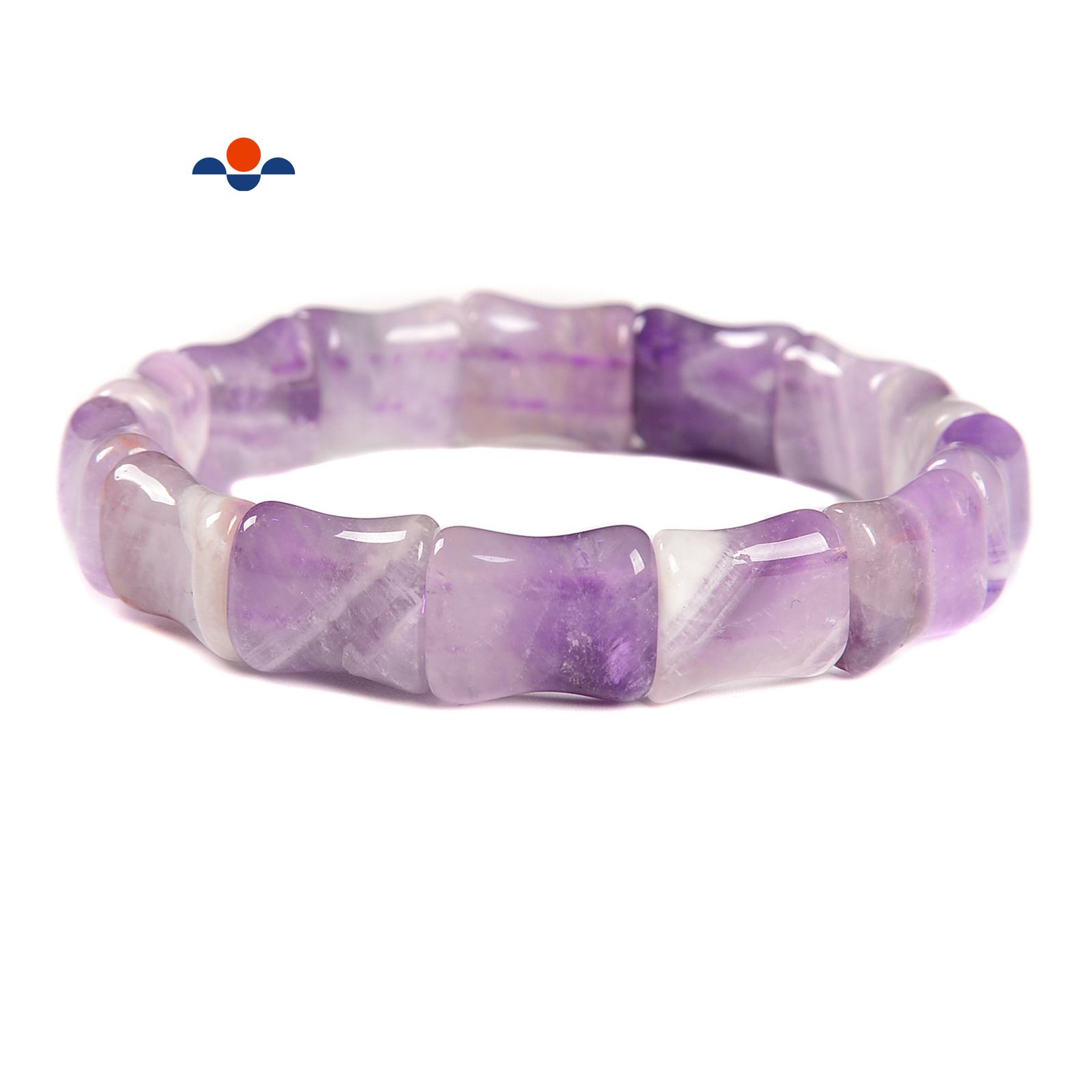 Chevron Amethyst Double Drill Bracelet Size Approx 12x15mm Length 7.5″ (12x15mm)