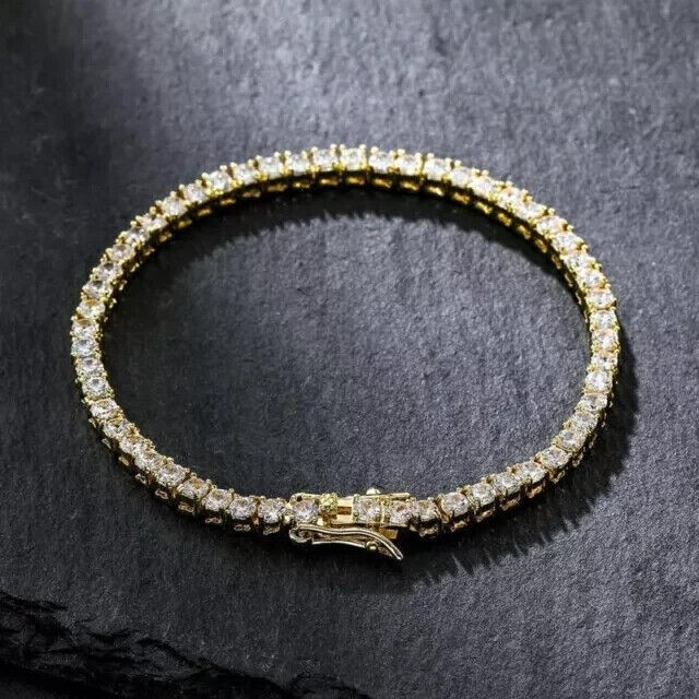 6.60Ct Lab-Grown EF/VVS Diamond Christmas Women’s Tennis Bracelet 18Kt Gold
