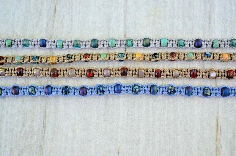 Multi-color Anklet Ankle Bracelet Bead Ankle Bracelet Macrame Body Jewlery Yevga