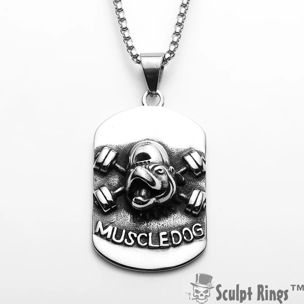 Sculpt Rings™ 316L Stainless Steel Bulldog Pendant | Available with 60cm Chain