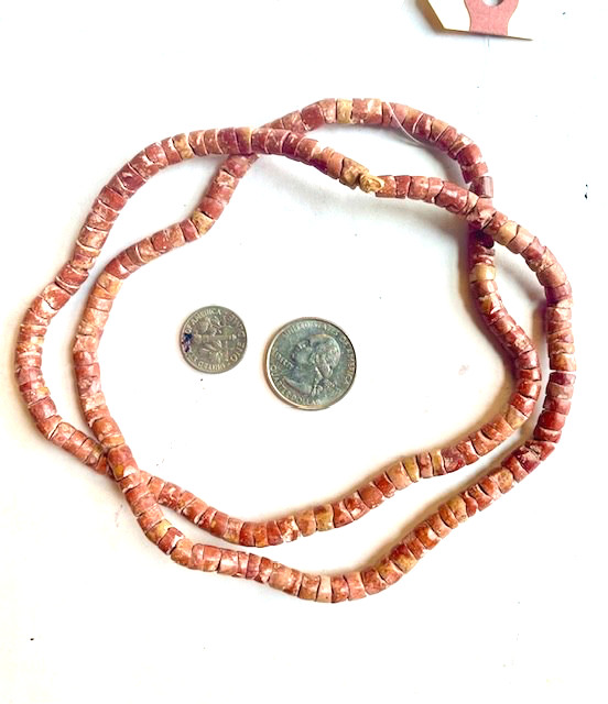 Vintage Ethnic Tribal Necklace Natural Bauxite Stone Smooth 5-6mm 13″ Ghana