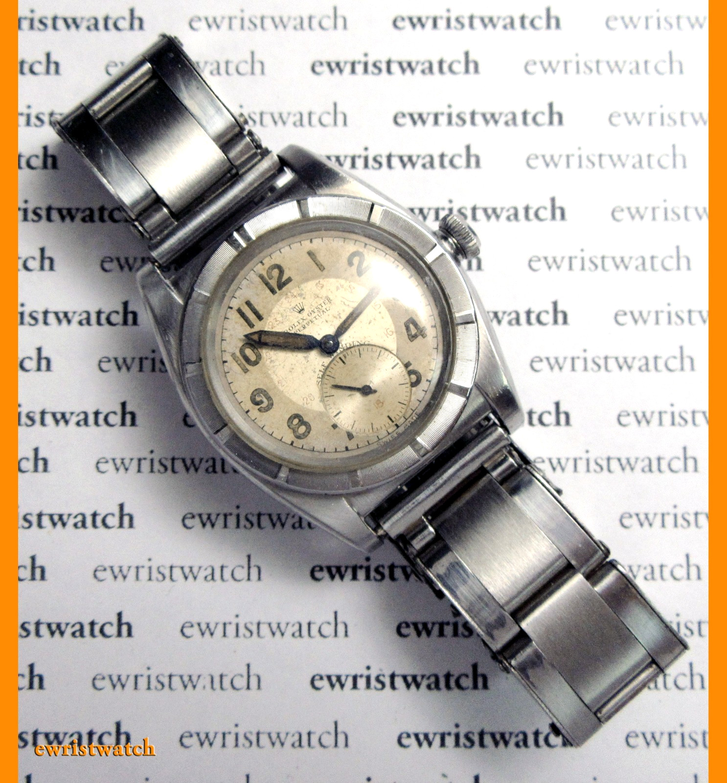 Vintage 40s Rolex Oyster Perpetual Bubbleback Original Military Sub-Seconds Dial