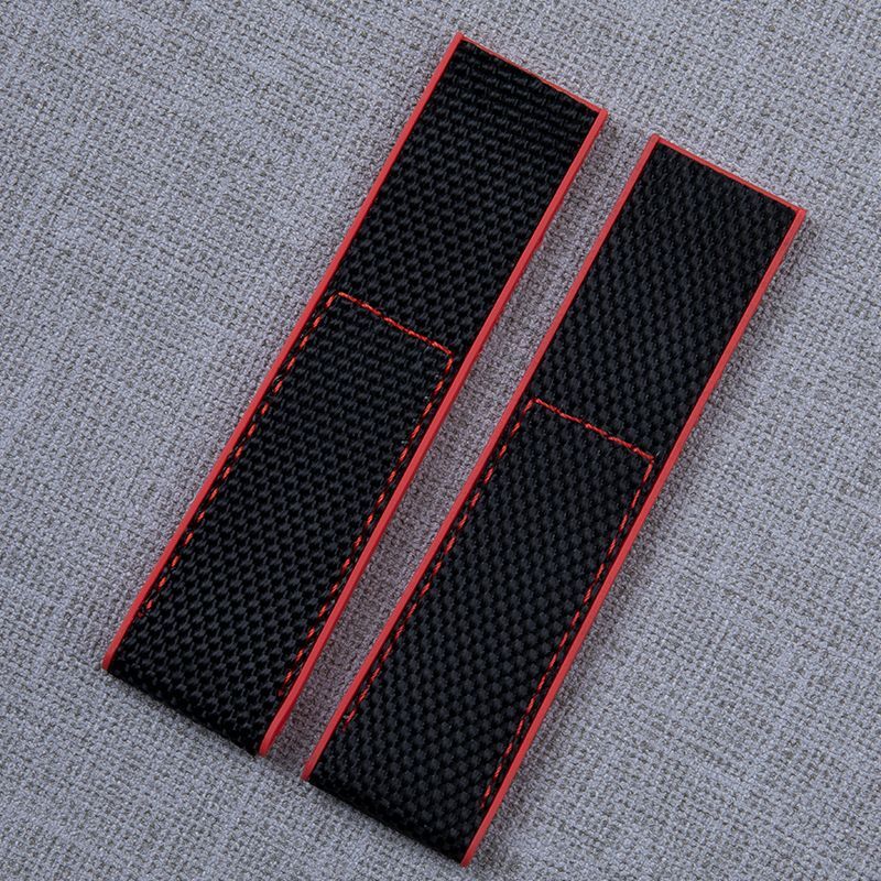 22 24mm Nylon Rubber Watch Band Strap Fits Breitling NAVITIMER WORLD Avenger