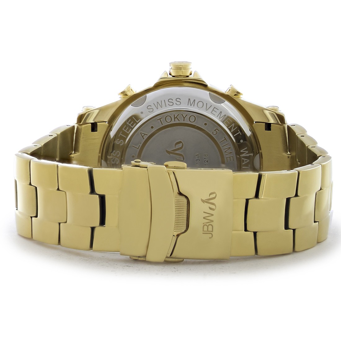 JBW Jet Setter Men’s 5 Time Zones Diamond Quartz Watch JB-6213-A