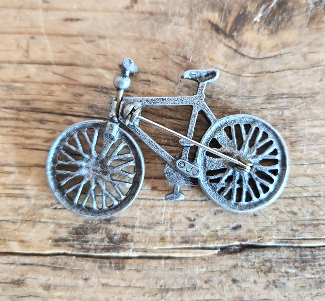 Bicycle Fashion Costume Jewelry Brooches Pin Jewelry Lot One Signed JJ