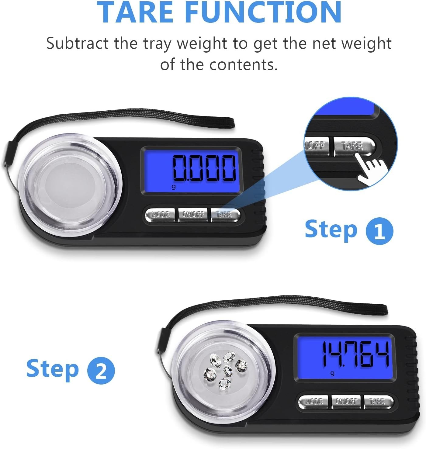 Digital Milligram Scale 50G/0.001G, Mg Scale for Powder Medicine with Portable C