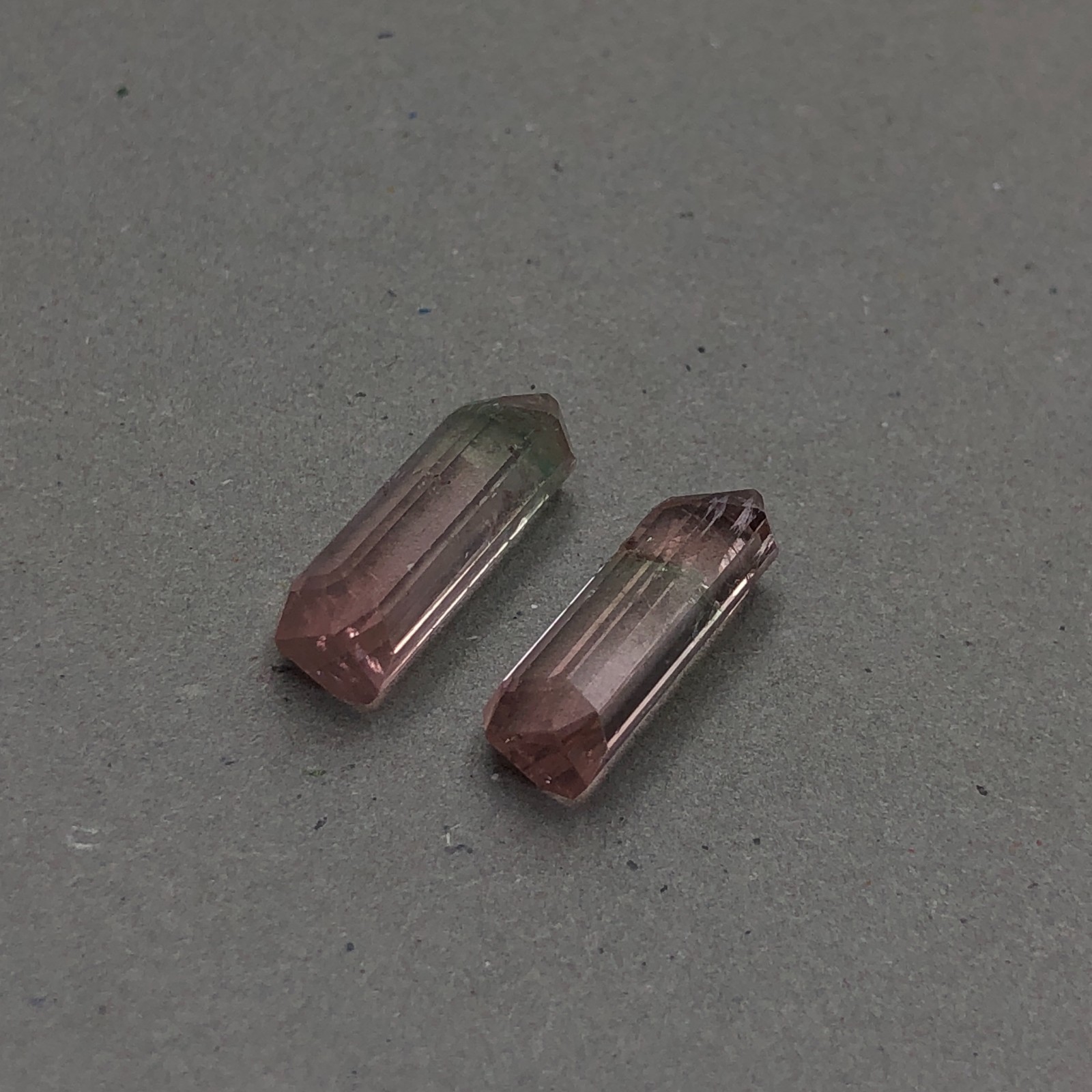 6.80 Carat Bi Color Tourmaline Pair, Faceted Loose Gemstone for Making Earrings