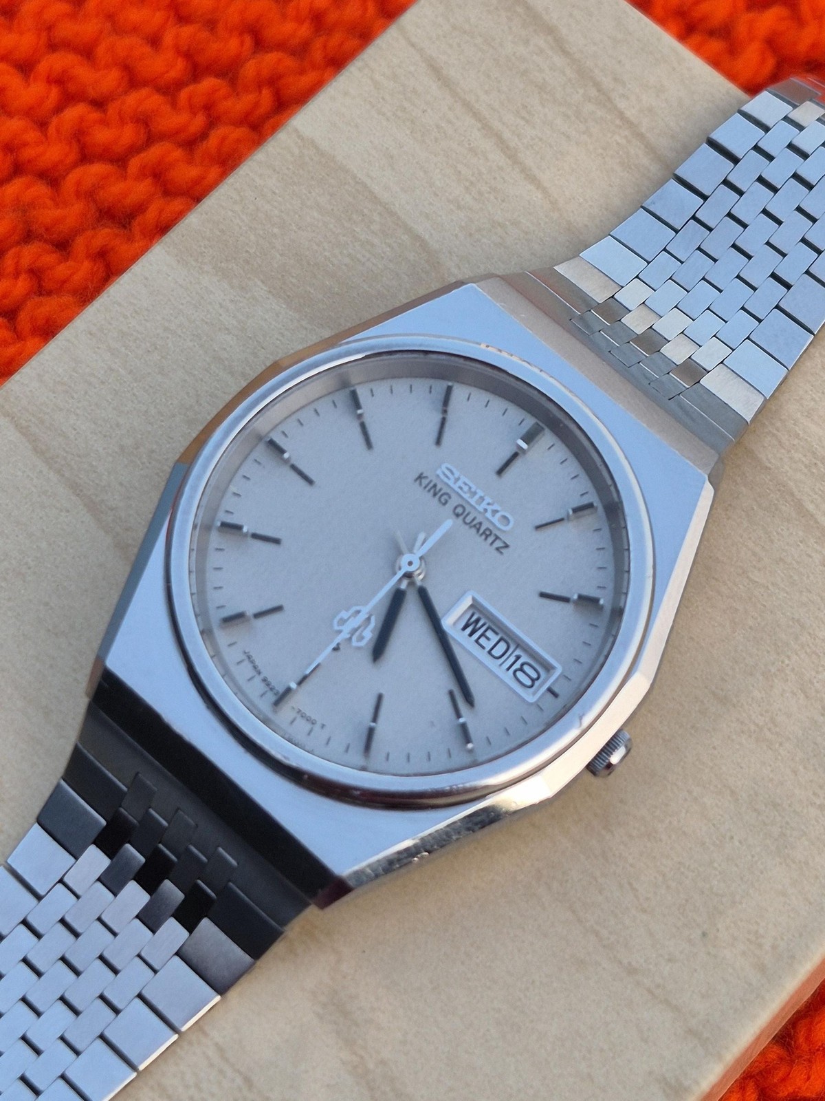 Vintage Seiko King Twin Quartz Watch 9923-7000 Stainless Steel Day Date JDM HAQ