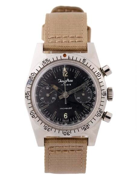Jungfrau Skin Diver Chronograph 1960s Valjoux 92 Manual Wind 36mm