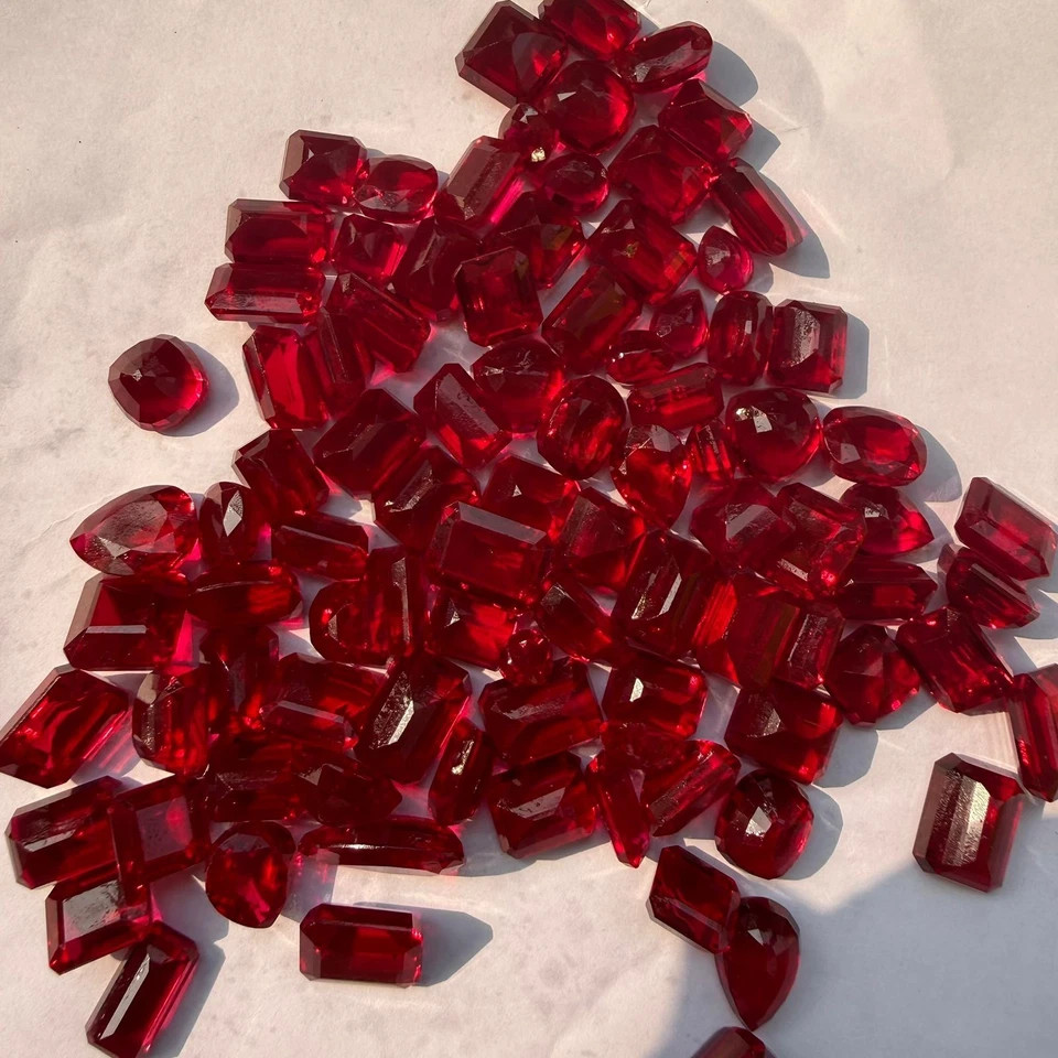 250 Ct 30 Pcs Natural AGL Certified Red Ruby Mix Cut Unheated Loose Gemstone Lot