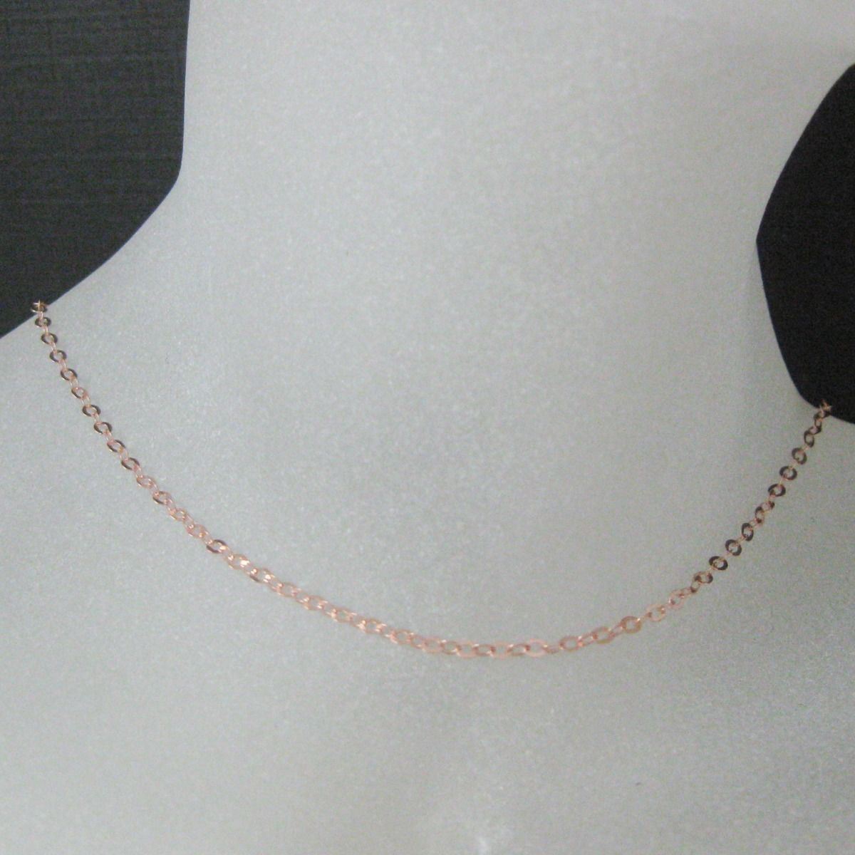 Rose Gold plated Sterling Silver Necklace Chain 2mm Flat Cable Link (All Sizes)