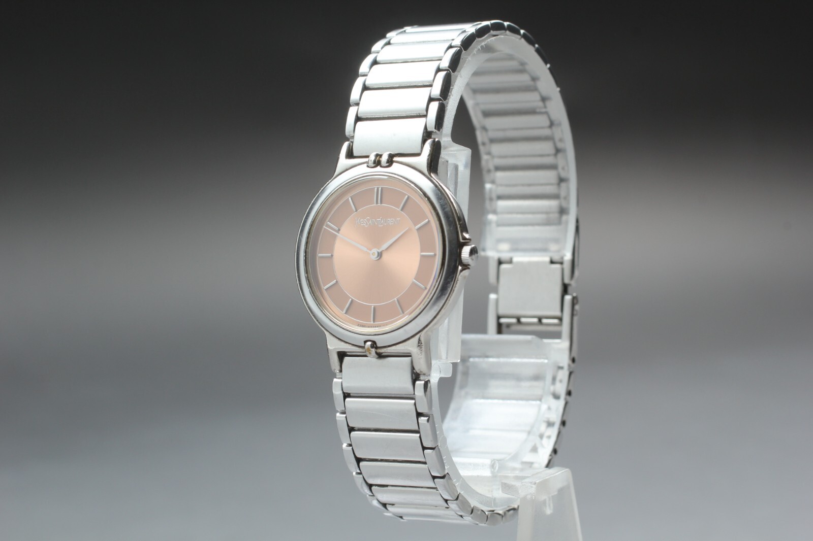 Rare! YVES SAINT LAURENT 2200-H19977 Orange Women 24mm Quartz Watch From JAPAN