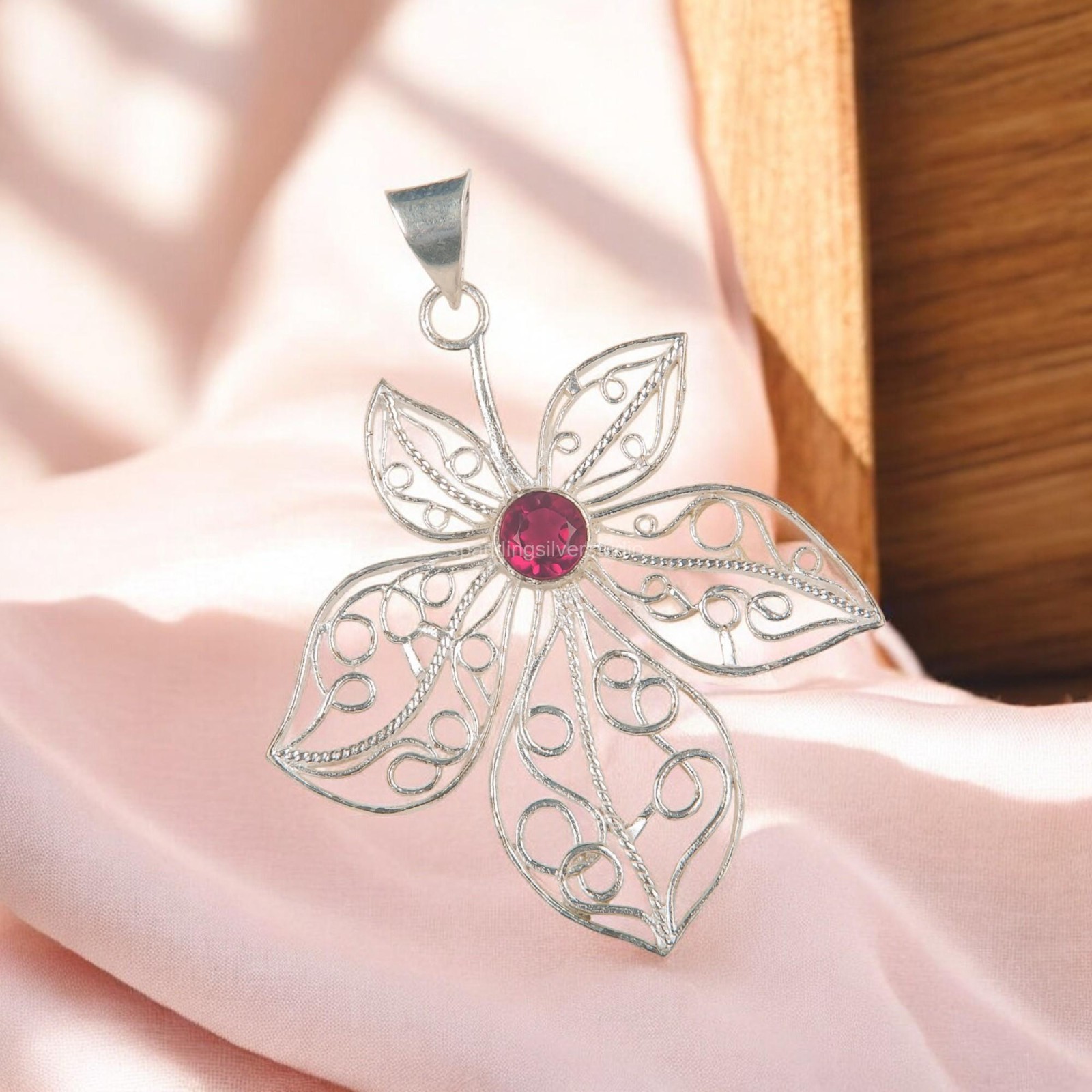 Daughters Day Deal Natural Pink Rubellite 925 Silver Bezel Anniversary Pendant
