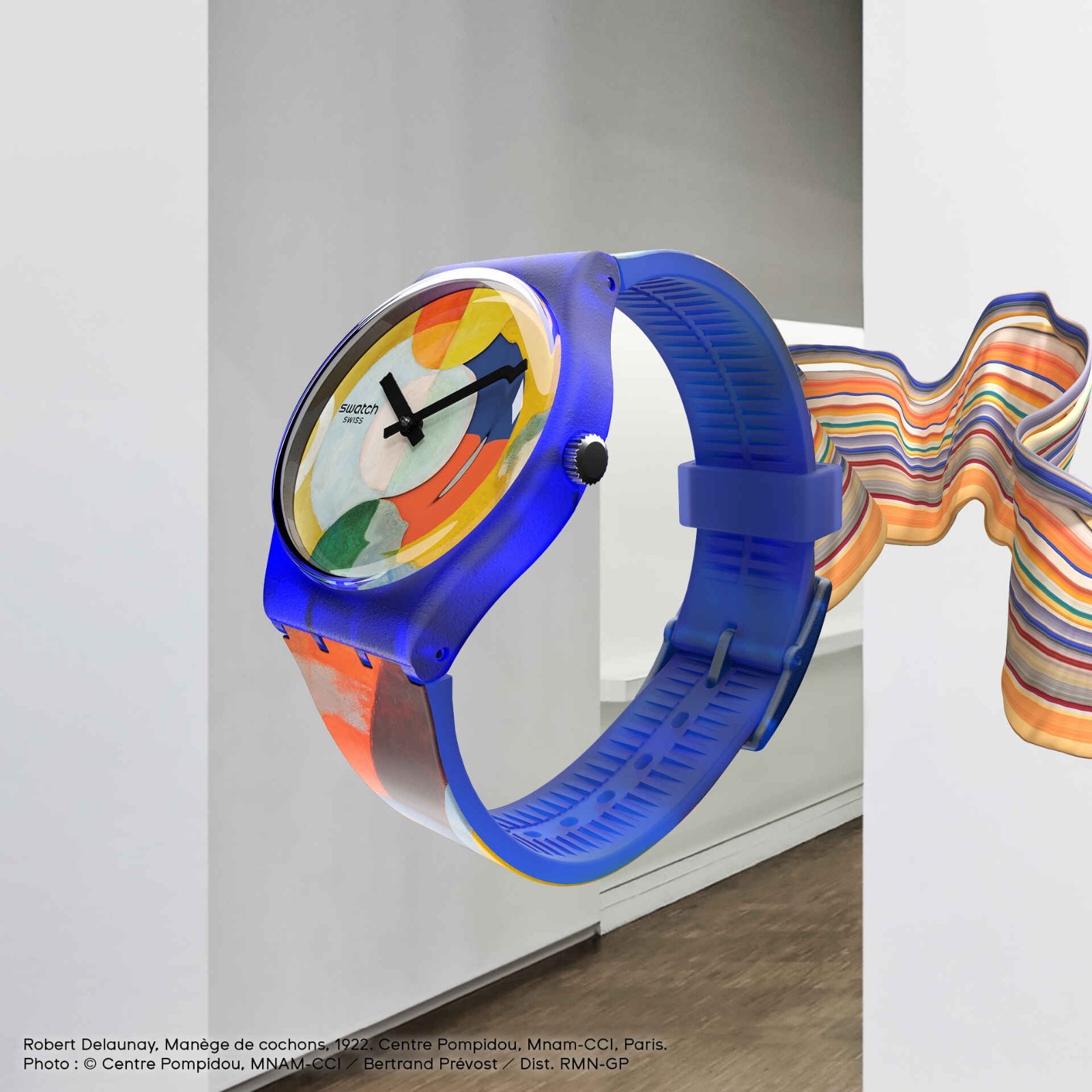 Swatch X Centre Pompidou GENT Carousel Robert Delaunay Art Watch NEW